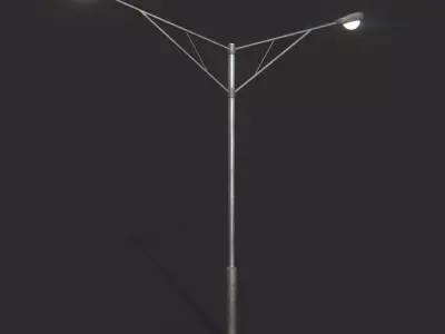 Double Highway Light 2 Low-poly 3D model