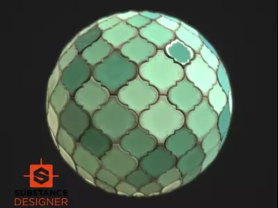 Orienltal Tiles PBR Smart Material Texture