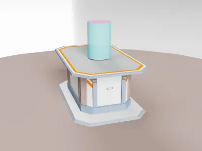 Sci-fi table  Low-poly 3D model