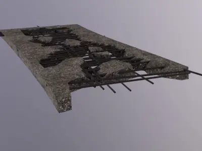 Floor Destroy Low-poly 3D model