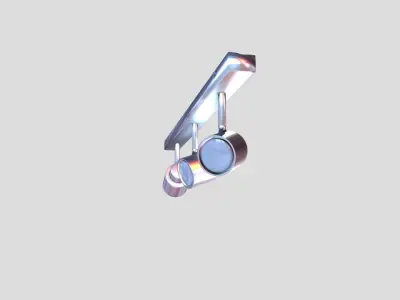 Modern Chrome Spotlight Low-poly 3D model