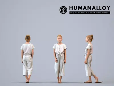 00449Bailey003 - Young Caucasian girl walking through public 3D model