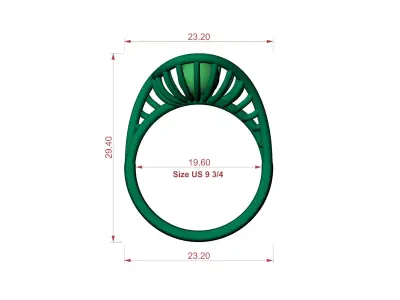 Seren  Luxury Modern Gold Ring Free 3D print model