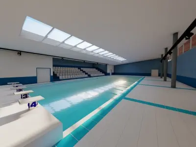 Swimming pool-stadium pool 3D model purchase