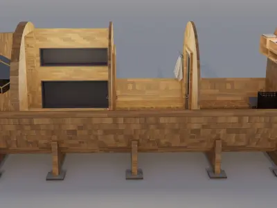 Barrel bathhouse 3D model