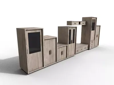 Set Modern Furniture 3D Model Low-poly 3D model