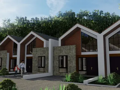 Modern House 6x12m One Storey with Lumion and DWG 3D model