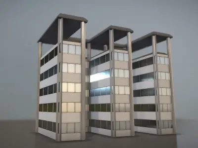 City Building Design E-2  Low-poly 3D model