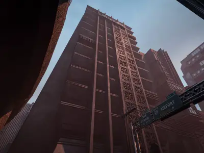 DYSTOPIAN BRUTALIST BUILDING SCIFI 06 Low-poly 3D model