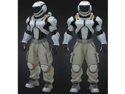 Game-Ready Sci-Fi Android Character Low-poly 3D model