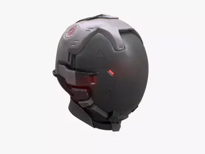 Sci-fi Helmet Low-poly 3D model