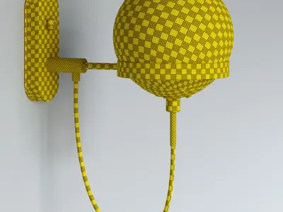 Retro wall lamp with two lights 3D model