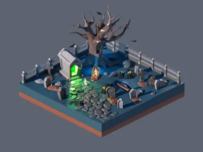 land 58A Low-poly 3D model