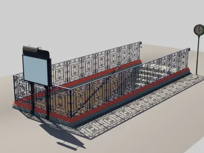 Subway Entrance Low-poly 3D model
