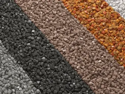 Gravel stone rock road n1 3D model