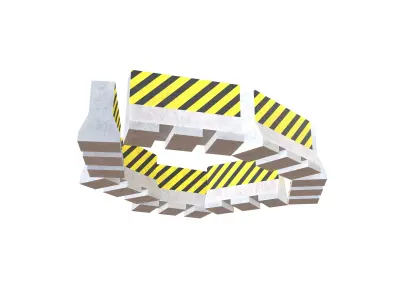 Road Barriers v4 010 Low-poly 3D model
