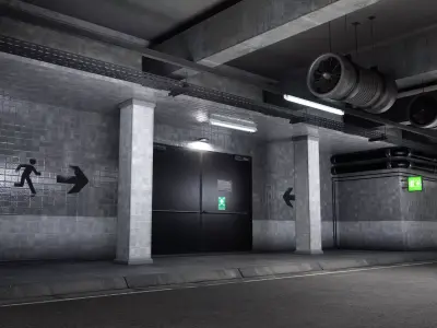 Modular Tunnel Segments Low-poly 3D model