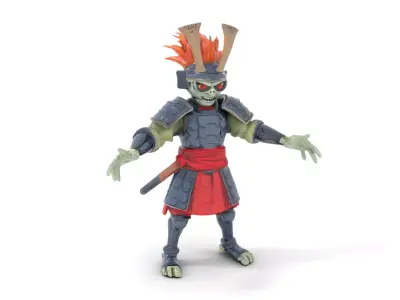 Undead Samurai Warrior Rigged and Animated Character Model Low-poly 3D model