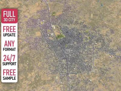 Dhamar - 3D City Model Low-poly 3D model