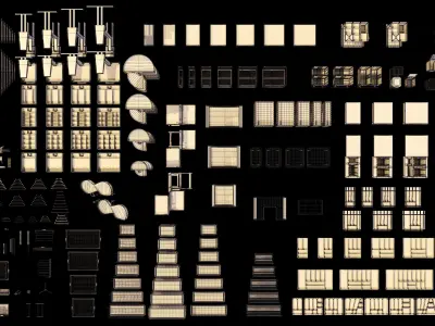 Furniture Fittings Mega Pack 460 items 3D model