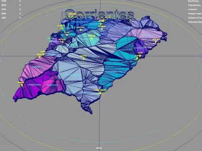 Corrientes  Argentina map region geography political geographic 3D model
