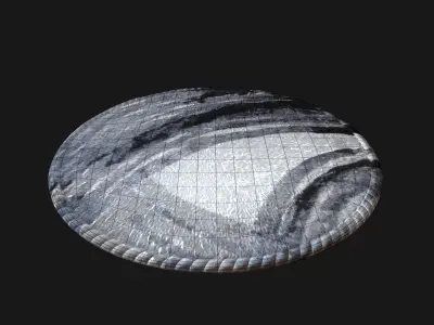 Oval carpet Low-poly 3D model