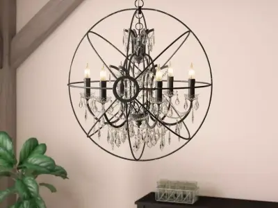 Cearbhall 6-Light Candle Style Globe Chandelier Low-poly 3D model