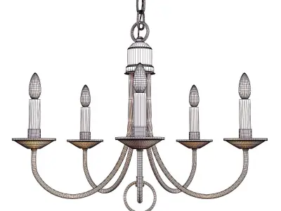 Progress Lighting 5-Light Brushed Nickel Chandelier 3D model