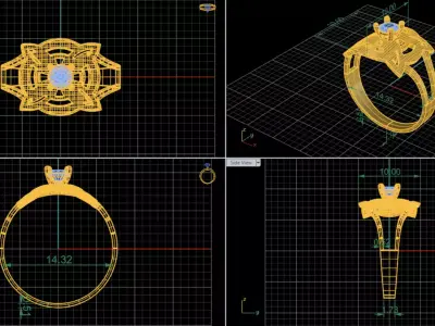Architectural Geometric Solitaire Ring File Item 33 Free 3D print model