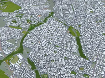 Goiania State of Goias Brazil 50km Low-poly 3D model