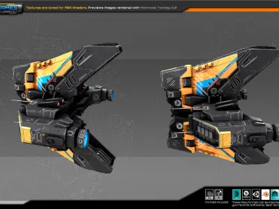 SF Heavy Drone ZR6 Low-poly 3D model