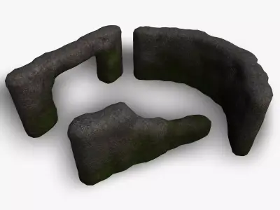 Cave Walls 2 - Moss 1 Low-poly 3D model