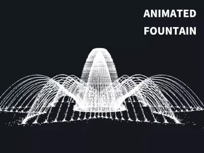 animated fountain 01 3D model
