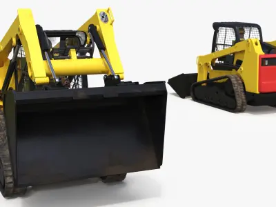  Skid Steer or Compact Track Loader with Operator Rigged for Maya 