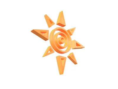Sun Symbol v1 003 Low-poly 3D model