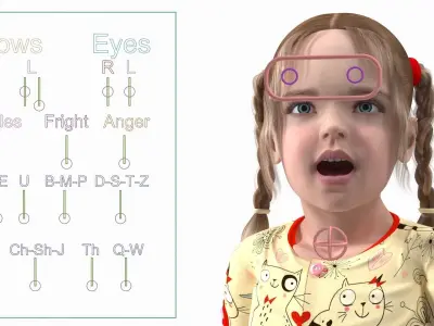 Child Girl Rigged 3D model