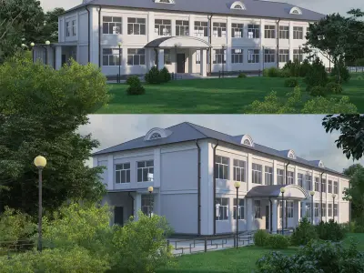 Classical public building 3D model