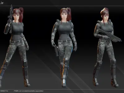 Scifi Scout Liz Low-poly 3D model