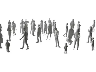 Low Poly People - 42 Pieces Low-poly 3D model