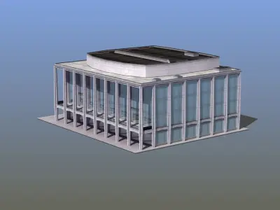 Modern Glass Building Low-poly 3D model