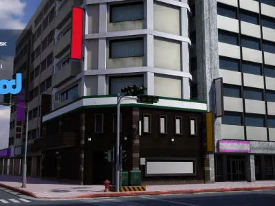 TW Street with T Intersection 01 3D model