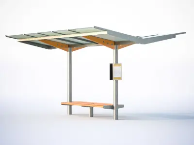 Small bus shelter 3D model