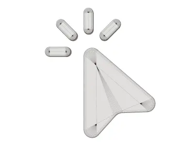 Cursor icon Low-poly 3D model