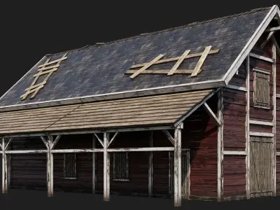 17-18-19-20 - Farm Buildings 4K PBR GameReady Low-poly 3D model