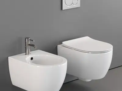 Scarabeo Ceramiche Moon Wall-Hung WC Low-poly 3D model