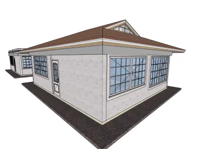 2 Small 2 bedroomed houses Low-poly 3D model