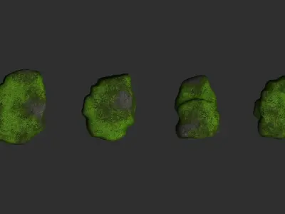 Cave Platform 3 - Moss 2 Low-poly 3D model
