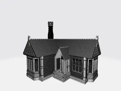 House with a stove 3D print model