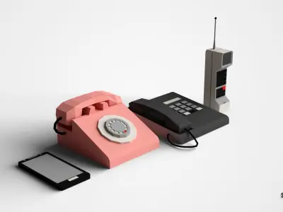 Lowpoly Phones Pack Low-poly 3D model