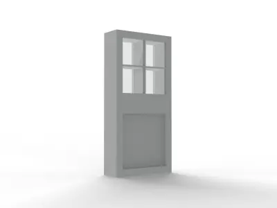 Door with glass Free 3D model